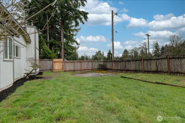 Concrete pad - potential for hot tub, gazebo or shed.