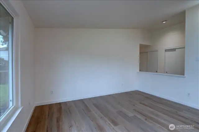Family room as viewed from the slider to the back yard.