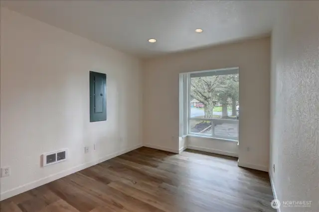 Bonus rec room. Note the new breaker panel.