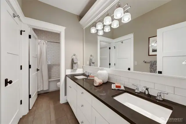 The jack and jill bathroom.