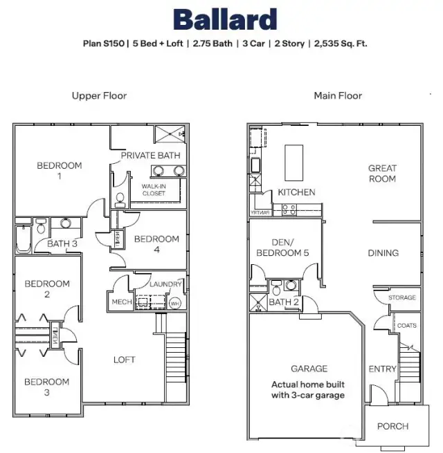 Ballard plan marketing floorplan