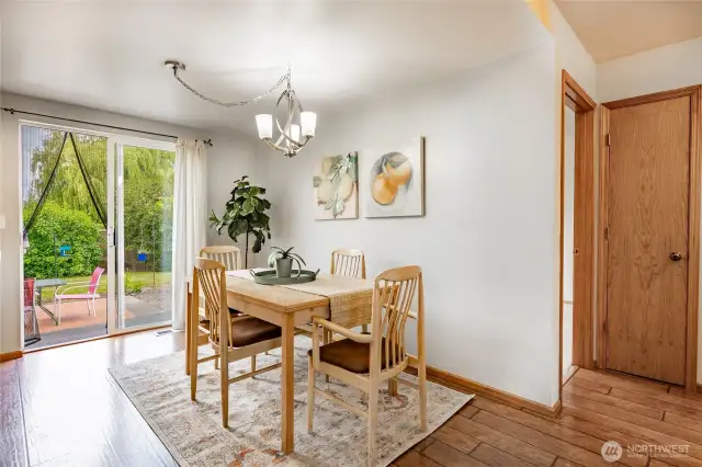 Dining with access to backyard