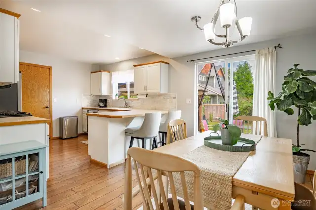 Dining is open to the Kitchen