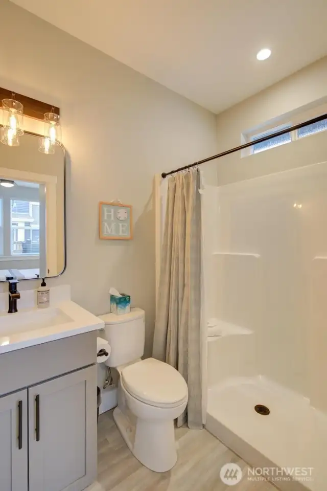 Step in shower in primary.