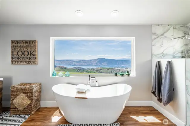 Soaking tub with a view