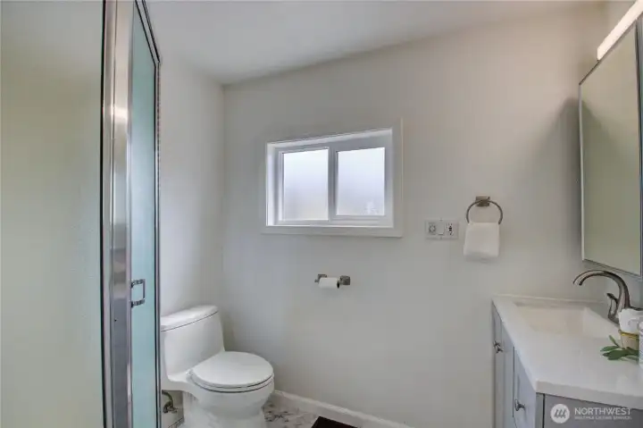 3/4 bathroom off of laundry area.