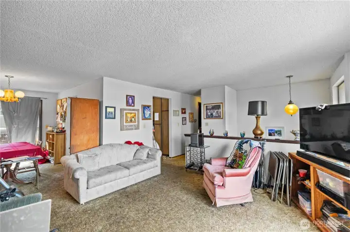 Living room to dining room. Standard split level layout
