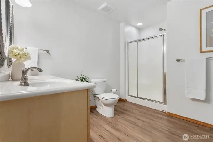 bathroom off downstairs primary