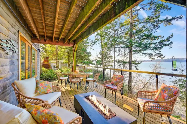 All deck furniture stays with the house. Deck freshly stained May 2026