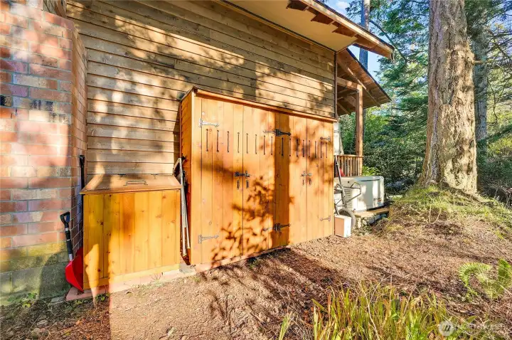 Outdoor storage space and generac generator