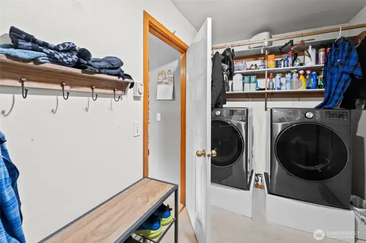 Utility room off garage