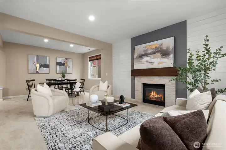 Gas burning fireplace