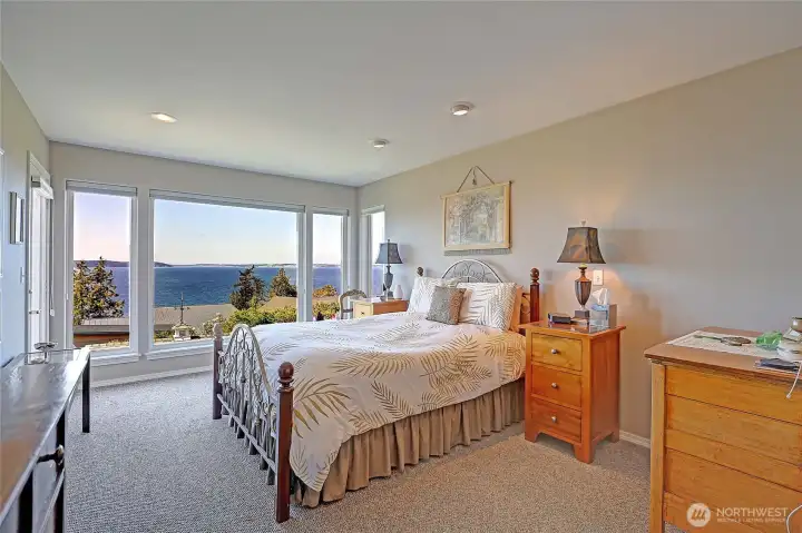 The fabulous main floor Owner's Suite with those incredible views!