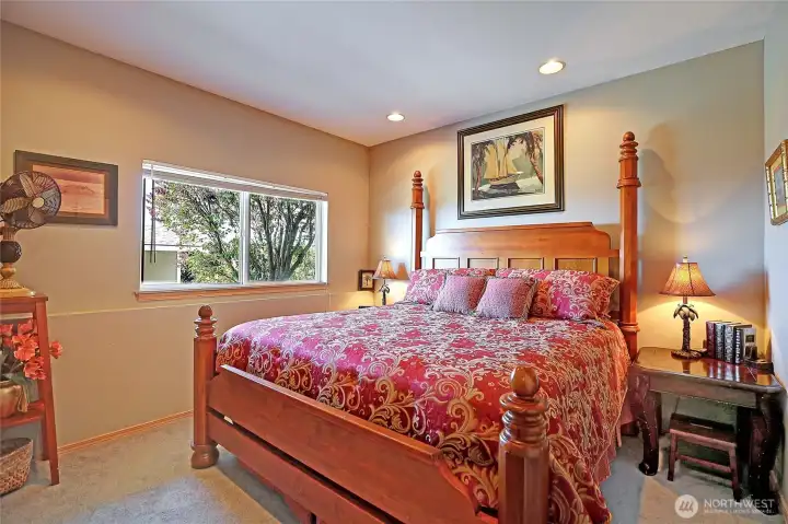 Lower level bedroom #1 with a huge walk-in closet and wonderful views!
