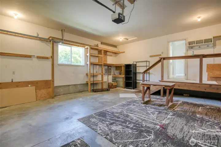 Large garage with ample storage