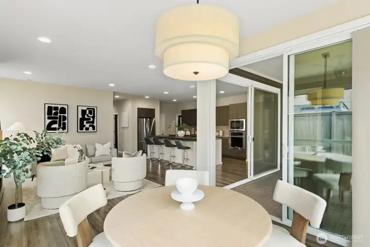 View back into the full great room and the Deck/Patio