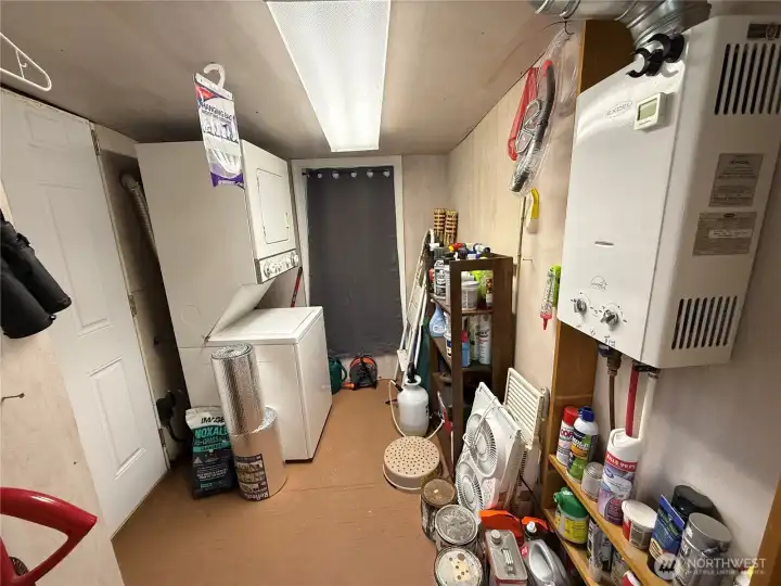 Mudroom off addon with washer/dryer and tankless H20 heater
