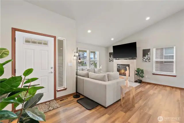 Open, vaulted ceilings, lots of light