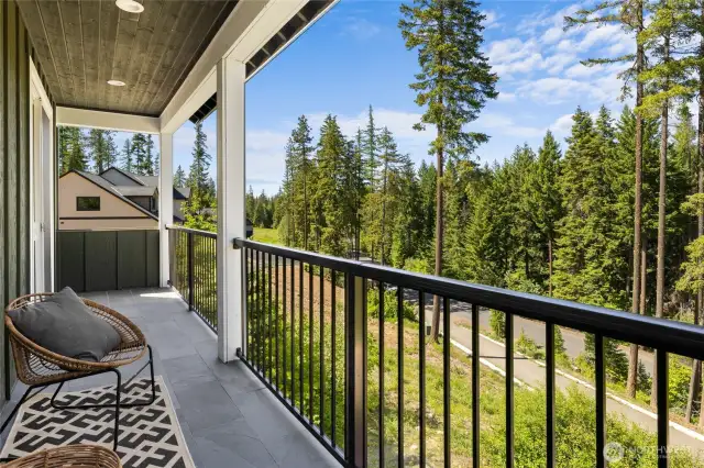 Covered deck off the main floor.