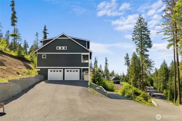 2 car garage and extra parking space.