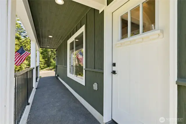 Covered front patio, main entrance to home.