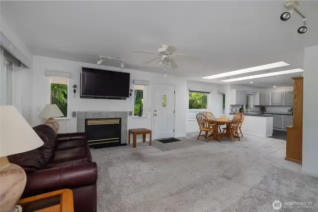 Family room with gas fireplace. Comfort year round.
