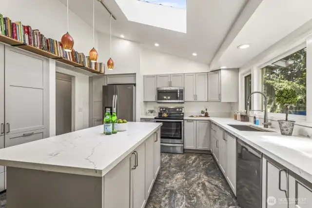 New kitchen with extensive storage