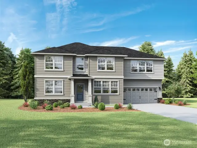 Elevation A with a 2 car garage on this home site. Photo's are for representational purposes only.