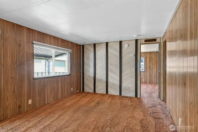 Family Room opens onto bedrooms.
