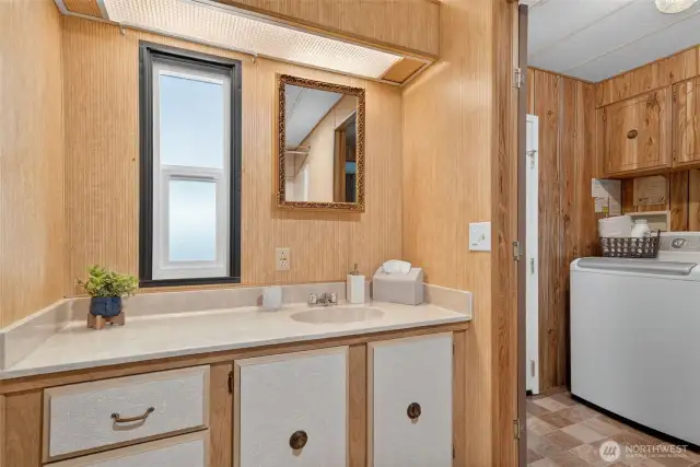 The second full bathroom can also be accessed off of the laundry room.