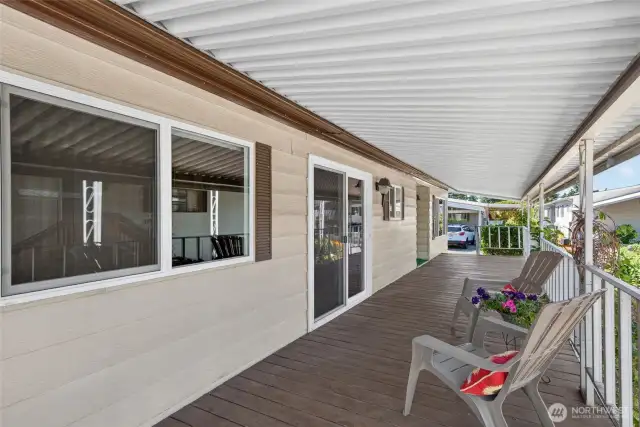 Another view showing the large sliding door to the inside.