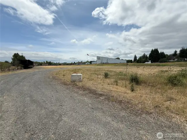 Looking south from the property. Eco blocks are around the south line.