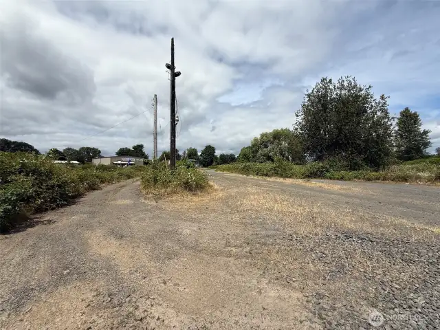 Old power pole on site with (old) meter.