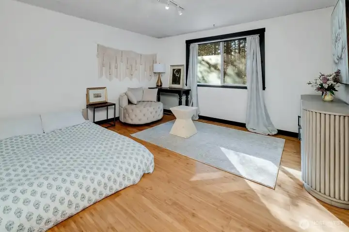 Primary suite on upper level. Connects to upper level bath.