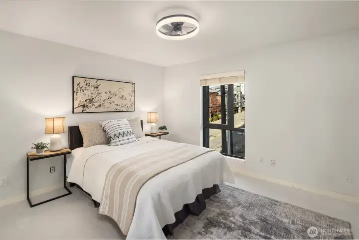 Spacious primary bedroom