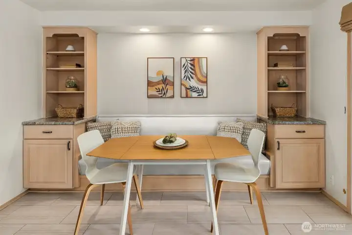 Cafe seating in the kitchen