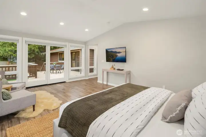 Primary has access to back deck + yard