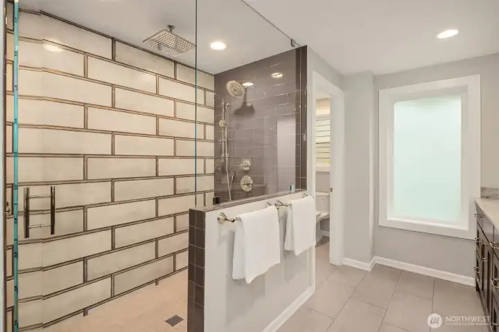 Primary walk-in shower