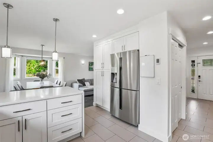 lots of kitchen storage cabinets