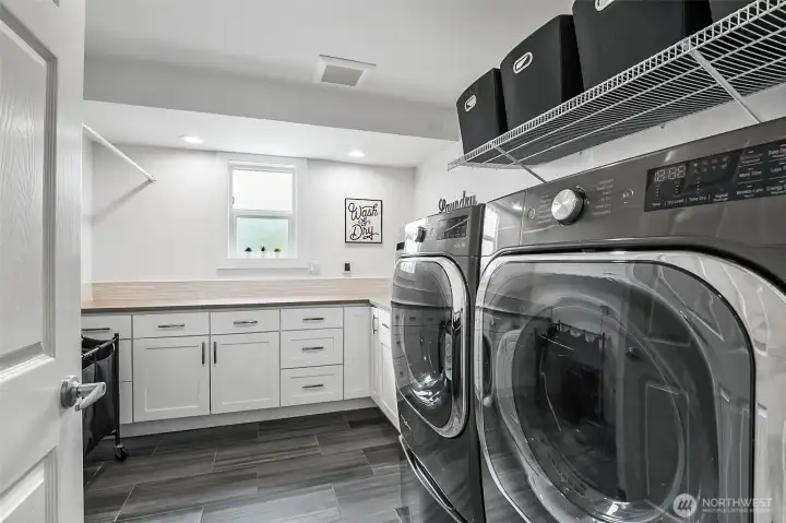 Huge efficient laundry room