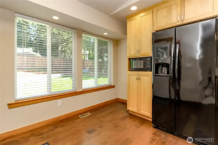 Windows for natural light and view into back yard