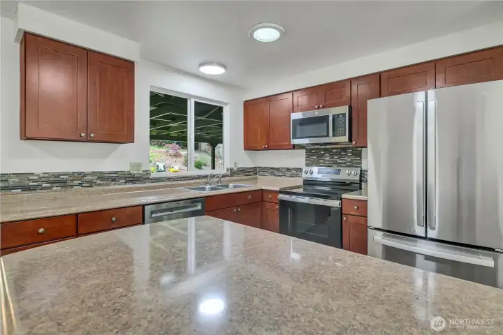 Passthrough window to large covered patio!