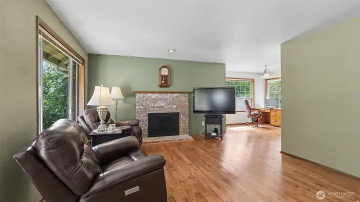 Family room just off the kitchen