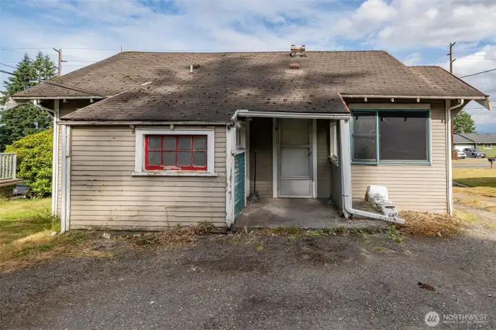 back entrance/ rear exterior - west side