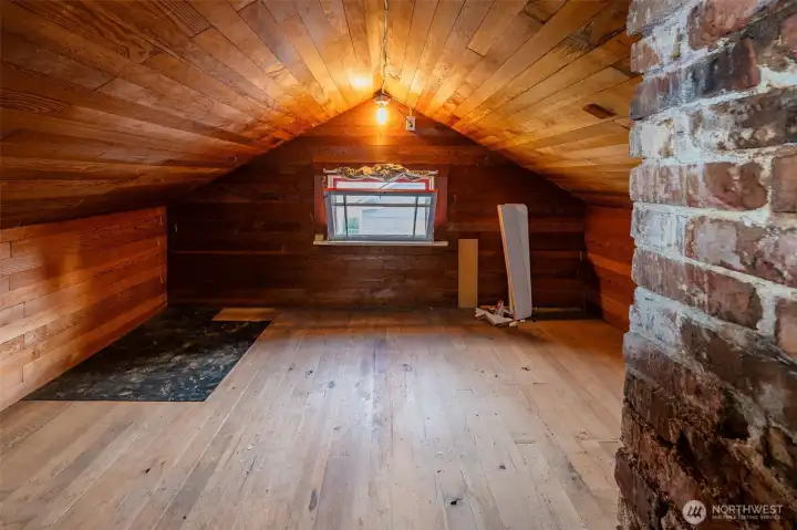 back room space in attic window facing north