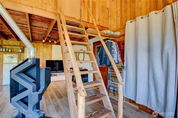 Ladder to loft area