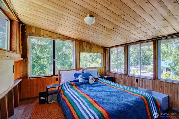 The loft has great light and feels spacious