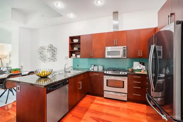 Kitchen with SS Appliances