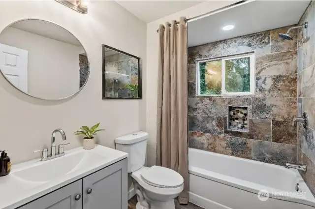 Virtually staged-Down stairs bathroom