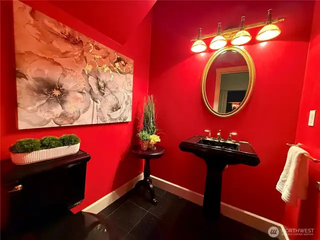Powder room on main floor.